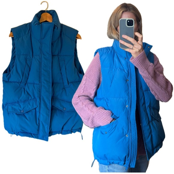 Simons Jackets & Blazers - Simon’s Twik Blue Puffer Vest